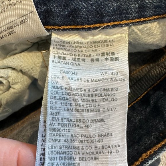 Levi's Jeans 501 CT Crop Taper Boyfriend Button Fly Boho Distress Artsy Size 32 - Picture 11 of 12